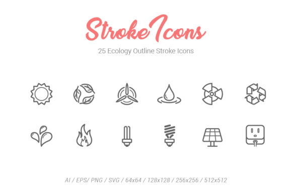 25 Ecology Outline Stroke Icons: A Practical Graphic Design Asset for Sellers