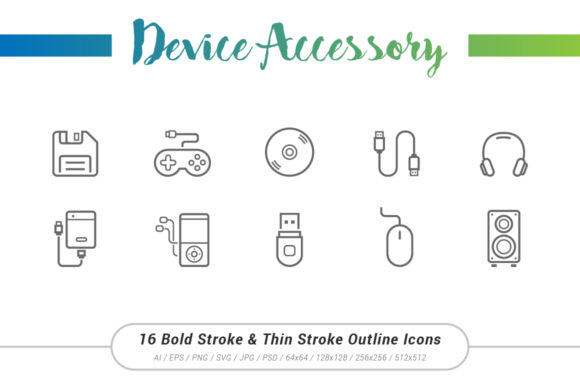 Accessory Outline Stroke Icons: A Practical Graphic Design Asset for Digital Sellers