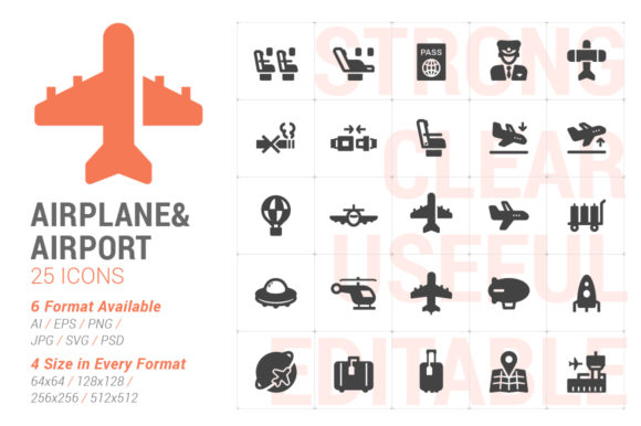 Airplane Transport Filled Icon: A Versatile Graphic Design Asset for Modern Projects