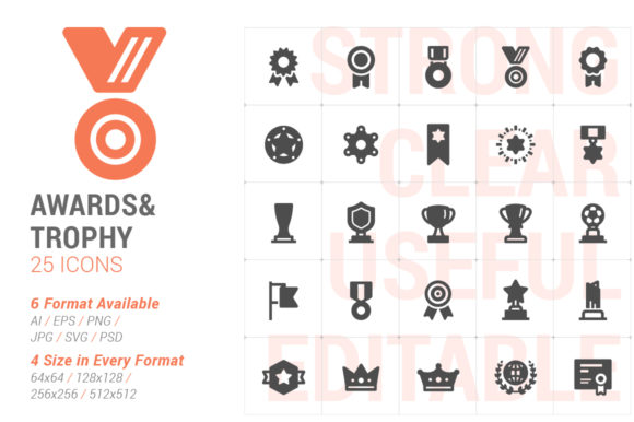 Awards Trophy Filled Icon: A Graphic Design Asset for Crafters and Printables