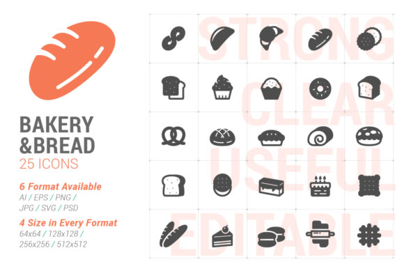 Bakery and Bread Filled Icon: A Modern Design Asset for Content Creators