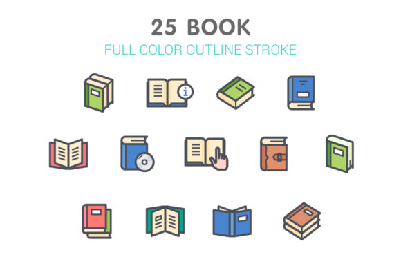 Book Line with Color Icon: A Practical Graphic Design Asset for Local Branding