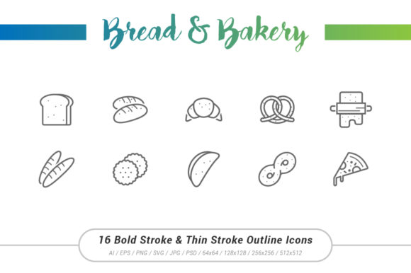 Bread Bakery Outline Stroke Icons: A Designer’s Perspective on Brand Graphics