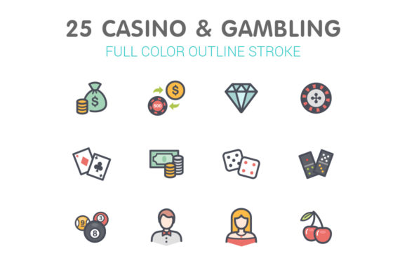Casino Gambling Line with Color: A Vibrant Design Asset for Creative Projects