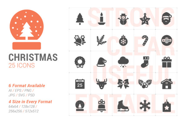 Christmas Filled Icon: A Versatile Graphic Design Asset for Holiday Branding