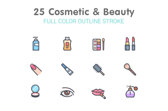 Cosmetic Beauty Line with Color: A Versatile Graphic Design Asset for Crafters