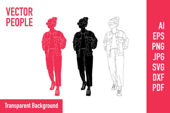 Flat Vector Casual Women: A Vibrant Graphic for Modern Illustrations
