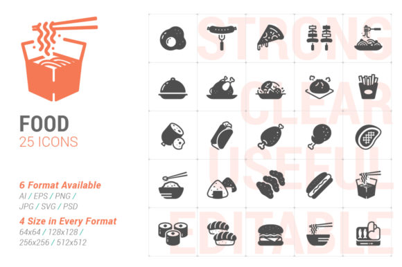 Food and Meal Filled Icon: A Versatile Graphic Design Asset for Creative Projects