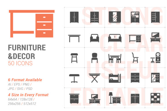 Furniture Decor Filled Icon: A Versatile Graphic Design Asset for Modern Projects