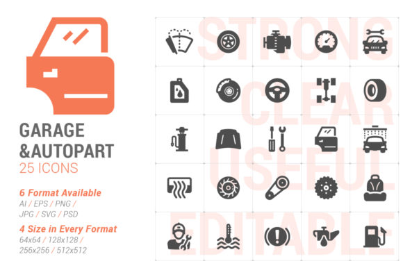 Garage Auto Part Filled Icon: A Designer’s Practical Take