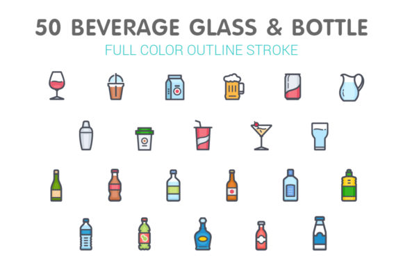 Glass Bottle Full Color Icon: A Versatile Graphic Design Asset for Crafters