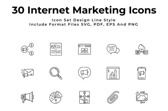 Internet Marketing Icon Set Line Style: A Designer’s Take on Modern Brand Graphics