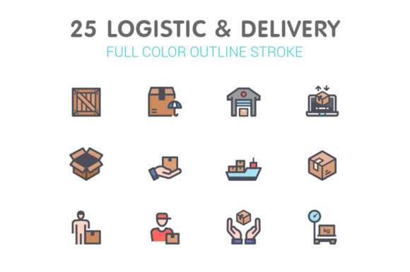 Logistic Delivery Line with Color: A Versatile Graphic Design Asset for Creative Projects