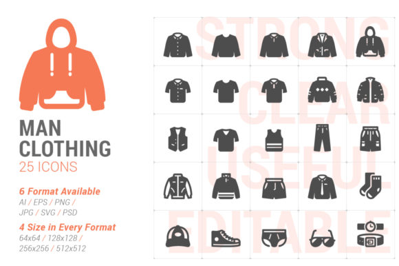 Man Clothing Filled Icon – A Versatile Graphic Design Asset for Crafters