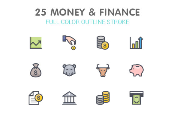 Money Finance Color Icon: A Versatile Graphic Design Asset for Creative Projects