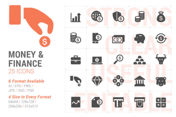 Money Finance Filled Icon: A Versatile Graphic Design Asset for Branding and Marketing
