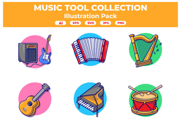 Music Concert Equipment Flat Style V2: A Designer’s Take on Branding and Packaging Graphics