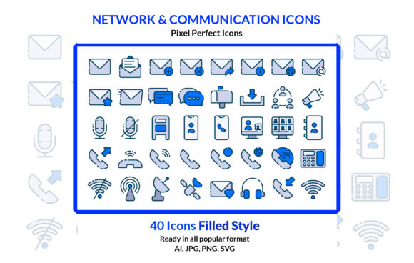 Network Communication Icon Set Filled Review for Real Embroidery Projects