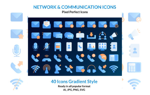 Network Communication Icon Set Gradient Review for Real Projects