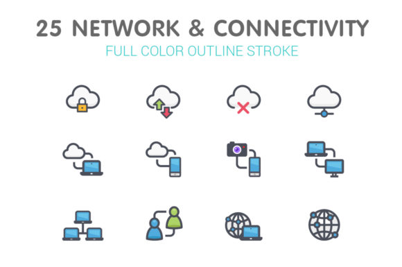 Network Connectivity Color Icon: A Practical Graphic Design Asset for Sellers