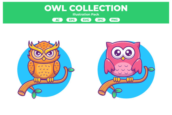 Owl Cute Cartoon Style – A Versatile Graphic Design Asset for Digital Sellers