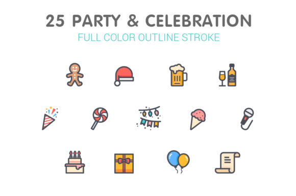 Party Celebration Color Icon: A Vibrant Graphic Design Asset for Content Creators