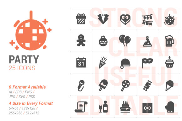 Party Filled Icon: A Vibrant Graphic Design Asset for Creative Projects