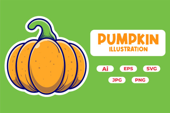 Pumpkin Illustration Flat Style for Commercial Design Projects