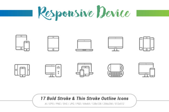 Responsive Outline Stroke Icons: A Modern Graphic Design Asset for Local Business Branding