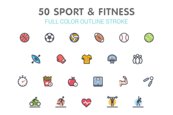 Sport Fitness Full-Color Icon: A Versatile Graphic Design Asset for Modern Projects