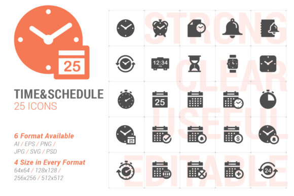 Time Schedule Filled Icon: A Versatile Graphic Design Asset for Local Branding