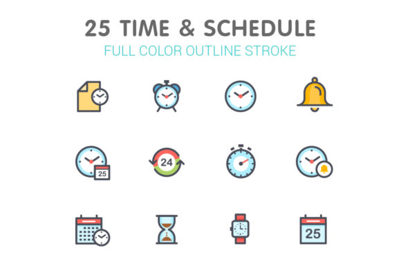 Time Schedule Line with Color: A Versatile Graphic Design Asset for Crafters