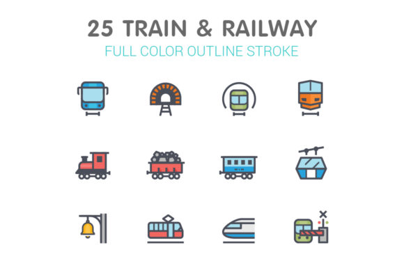 Train Railway Line with Color: A Vibrant Graphic Asset for Local Branding