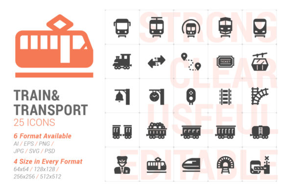Train Transport Filled Icon: A Versatile Graphic for Creative Projects