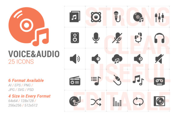Voice Audio Filled Icon: A Versatile Graphic Design Asset for Creative Projects