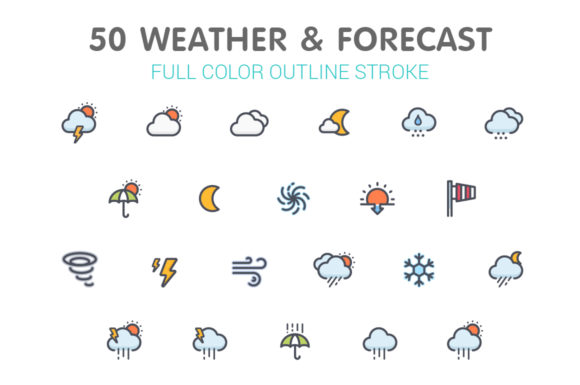 Weather and Forecast Full Color Icon: A Versatile Graphic Design Asset for Marketers